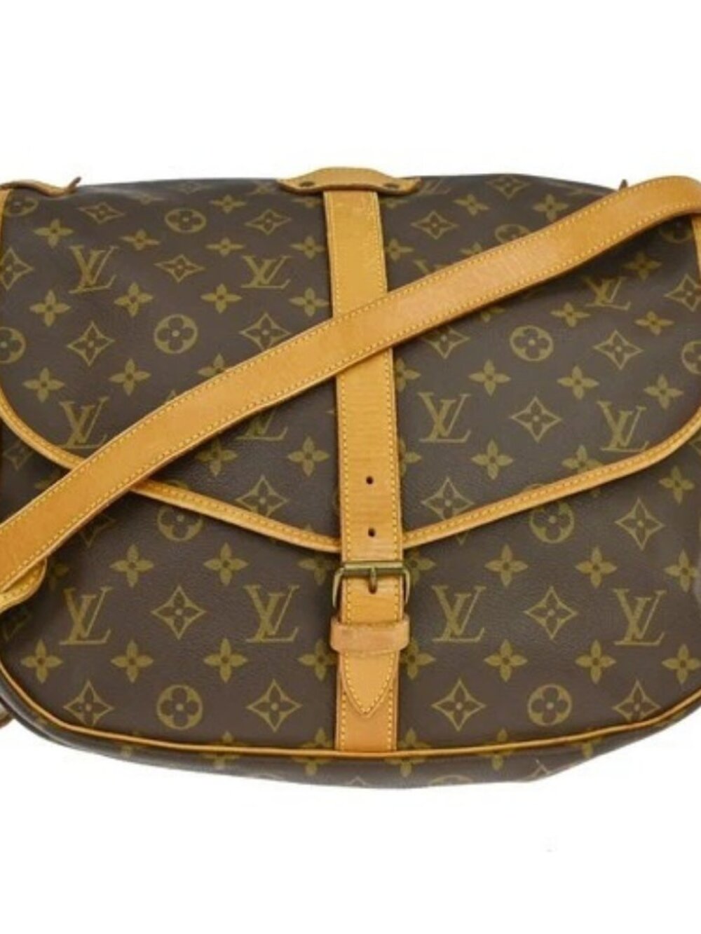 Best05 LOUIS VUITTON SAUMUR 35 SHOULDER BAG MONOGRAM M42254 AR0950 RQ03758